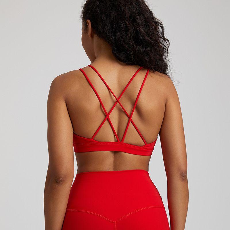 

Yoga Nude Feel Tight Quick-Drying Outer Wear Backless Bra XL(Large card size shot small) 4060 Christmas Red