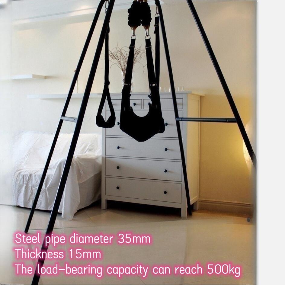 VaHppy Swing + Stand Έπιπλα Sex 1,97*1,66M 16,5KG από ανοξείδωτο ατσάλι ανθεκτικό σε πολλαπλές θέσεις σεξ Ράφι swing SM BDSM