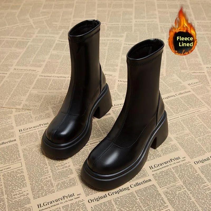 

Fashion Women s New Sle Spring Autumn ort High Heel Korean Ankle Boots Casual Chain Element 35