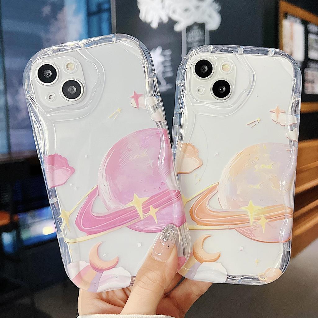 Roztomilé silikonové pouzdro pro Xiaomi Redmi Note 13 12 11 Samsung A54 A24 A14 Oppo A78 A58 A38 Infinix Note 30 Pro Funda Planet Saturn Cover Soft TPU Bumper