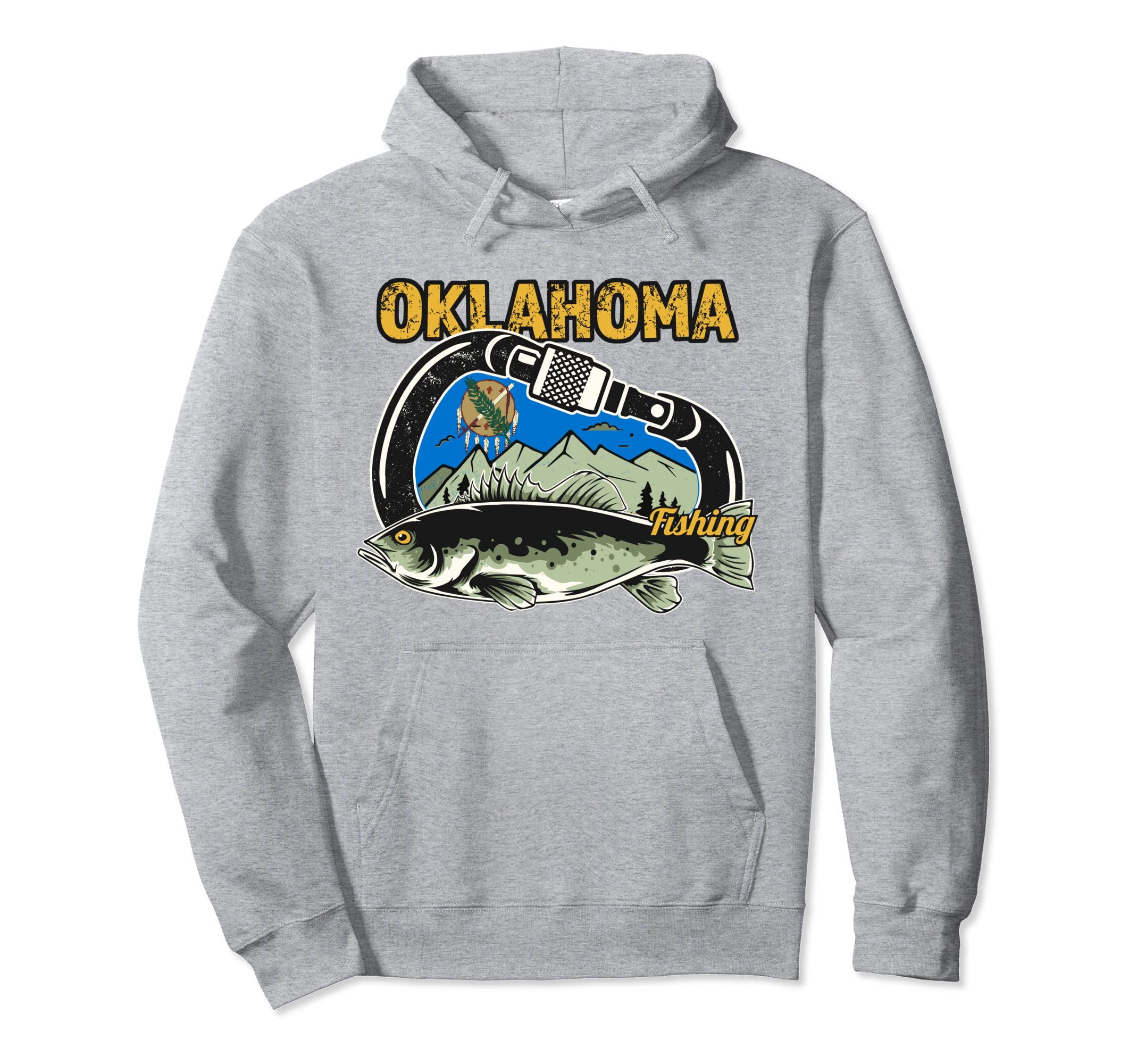 Retro Carabiner Oklahoma Fishing Hoodie