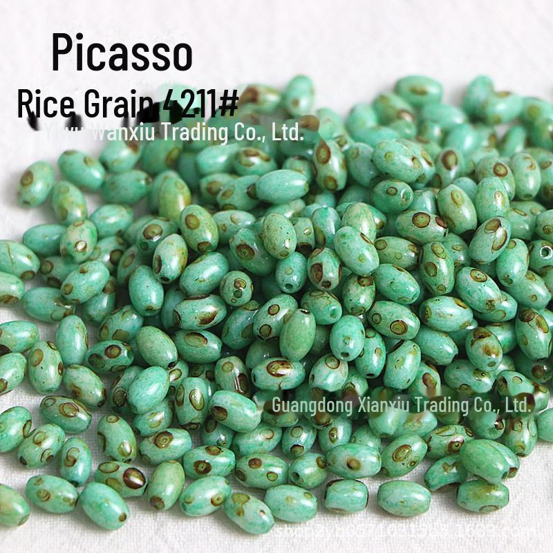 Picasso 4x6mm Ovale Reisperlen für DIY Armbänder & Halsketten