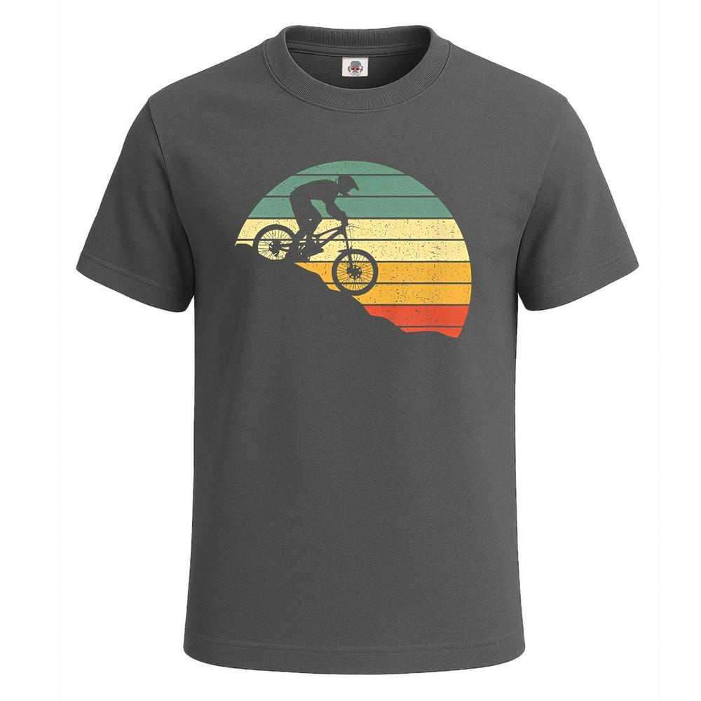 Downhill mtb mountain bike vintage mens tshirt gift party novelty top tee