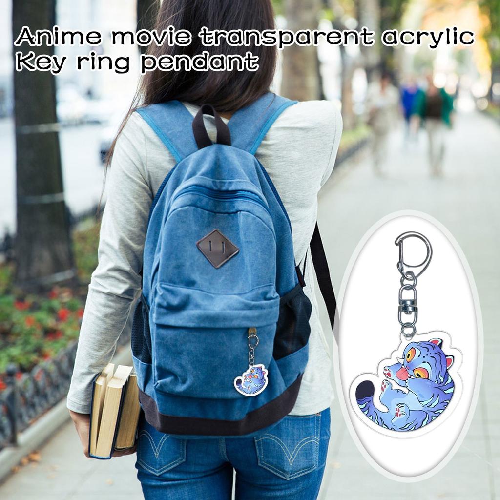 Cartoon Anime Movie Transparent Acrylic Keychain Pendant, Exquisite Gift Hanging Accessories For Backpacks