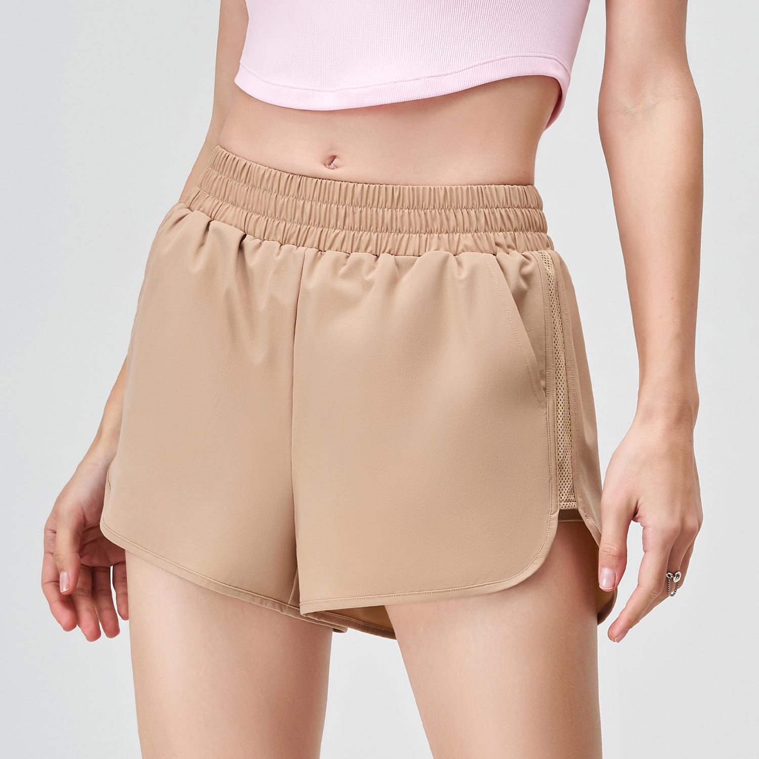 

Женские спортивные шорты с высокой посадкой, быстросохнущие - Защита от просвечивания, дышащие, свободного кроя для бега и йоги M