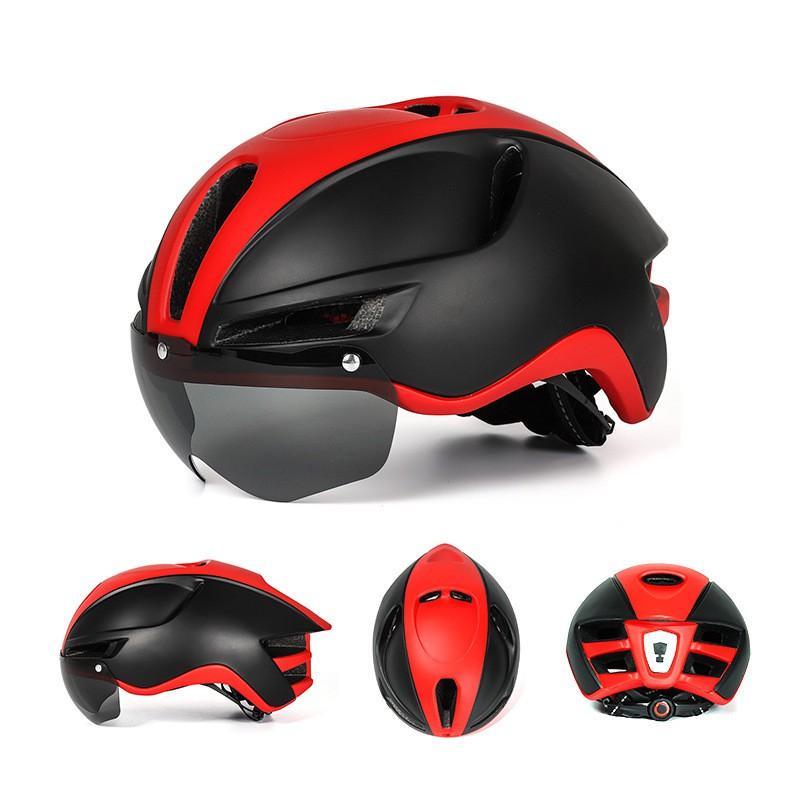 Aerodynamic Cycling Helmet With Integrated Magnetic Goggle Mount Ventilated EPSPC Full Coverage Safety Gear Road Bike Riders Large