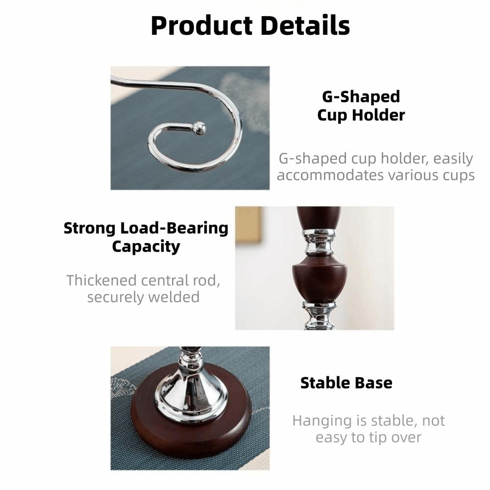 Large Capacity 6 Bottles Wine Glass Rack Freestanding Upside Down Wine Glass Holder Restaurant