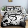 Music Bedding Set Piano Keyboard Music Note Duvet Cover Queen Size Bed Linen Comforter Microfiber Guitar Polyester Bedding Sets