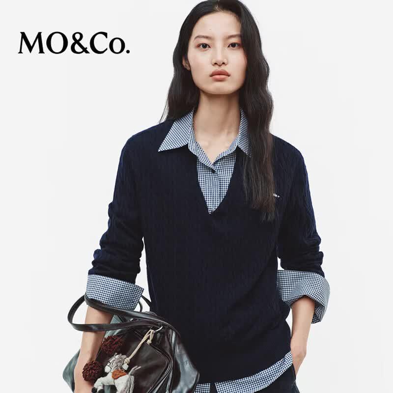 

MO&Co. Women s Embroidered Lambswool V-Neck Sweater S