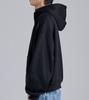 Button Seoul Two-Way Minimal High-Neck Cotton Zip-Up Hoodie (Black)