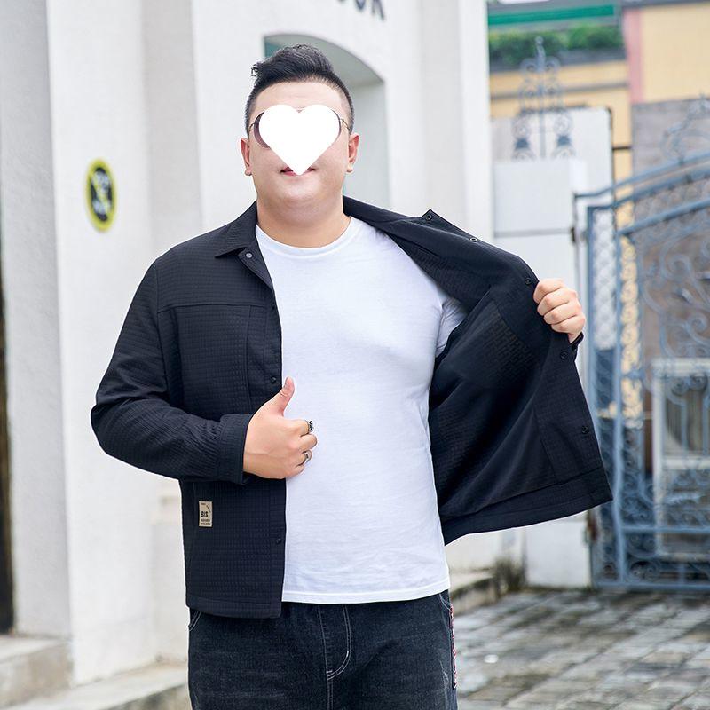 Fat Man Loose Plus Fat Plus Size Men's Large Size Men's Jacket Fat Man Fashion Coat Lapel Casual Big Belly