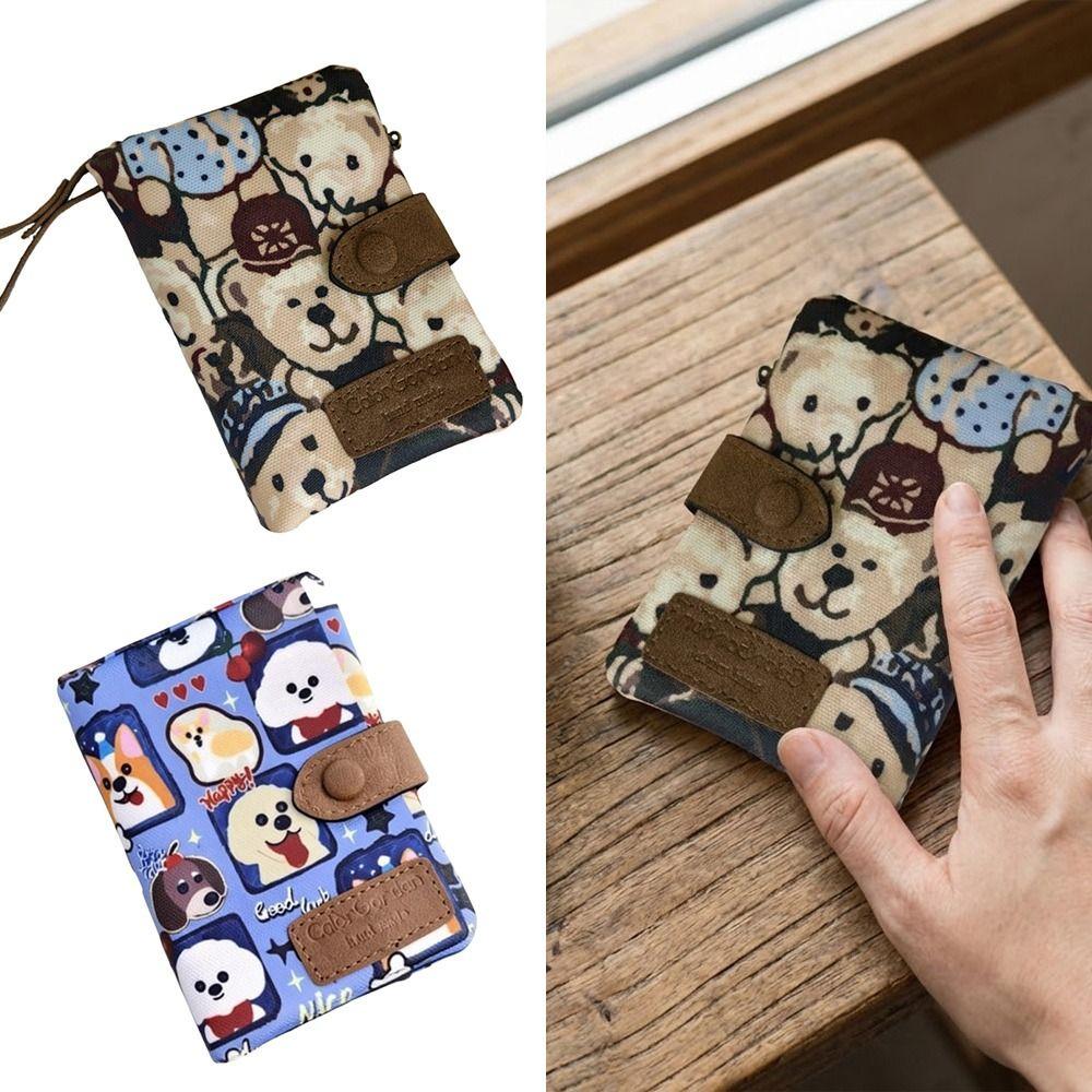 Cute Zipper Hasp Short Wallet PU Leather-Capacity Coin Purse Little Bear Puppy Card Holder Women Girls