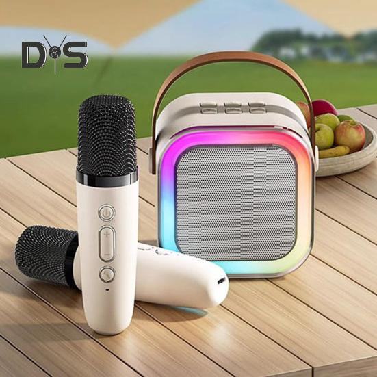 Mini karaoke zařízení kompatibilní s Bluetooth s mikrofonem 5 zvukových efektů Kompaktní sada přenosných karaoke reproduktorů s vysokým výkonem