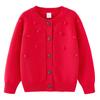 Jarní a podzimní dětská ručně vyráběná plesová vlněná bunda Bunda z čisté bavlny Dívčí pletený cardigan