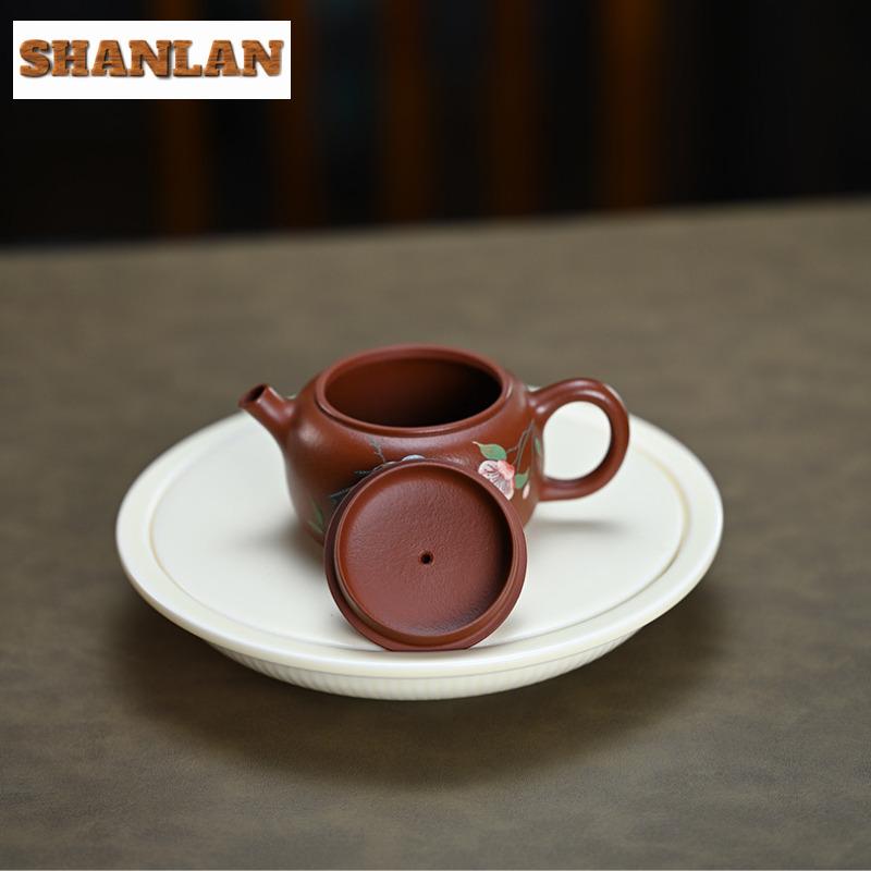 120ml Exquisite Yixing Purple Clay Teapots Handmade Large Caliber Pot Raw Ore Zhu Mud Kettle Zisha Tea Set Ornaments Collection