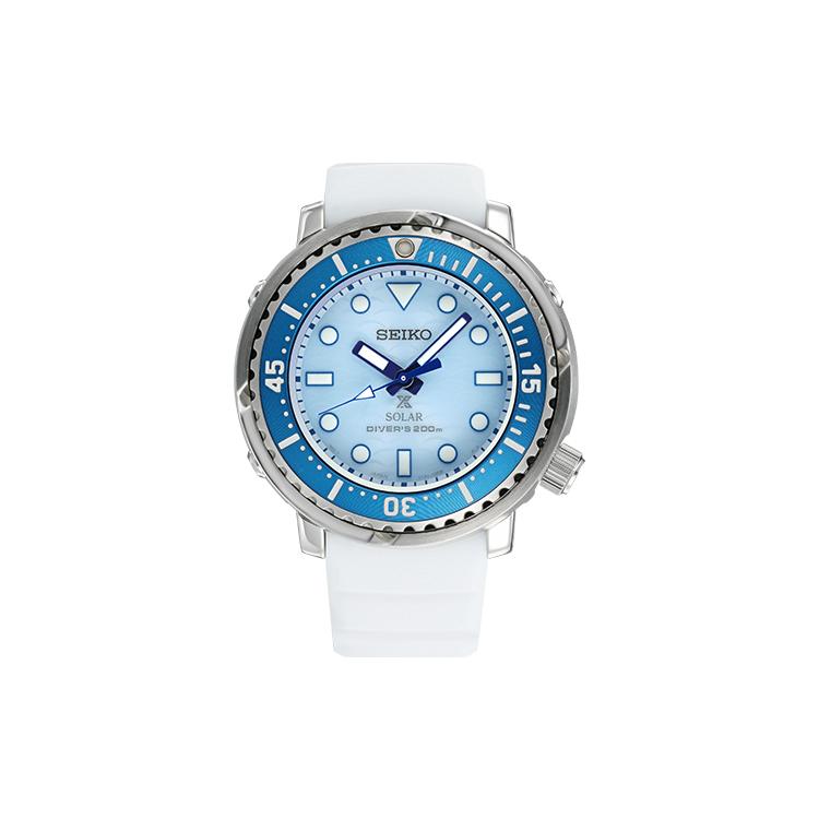 SEIKO Prospe Quartz Movement Silicone Strap Watch Women s Watch Blue Dial SUT423P1 White Strap