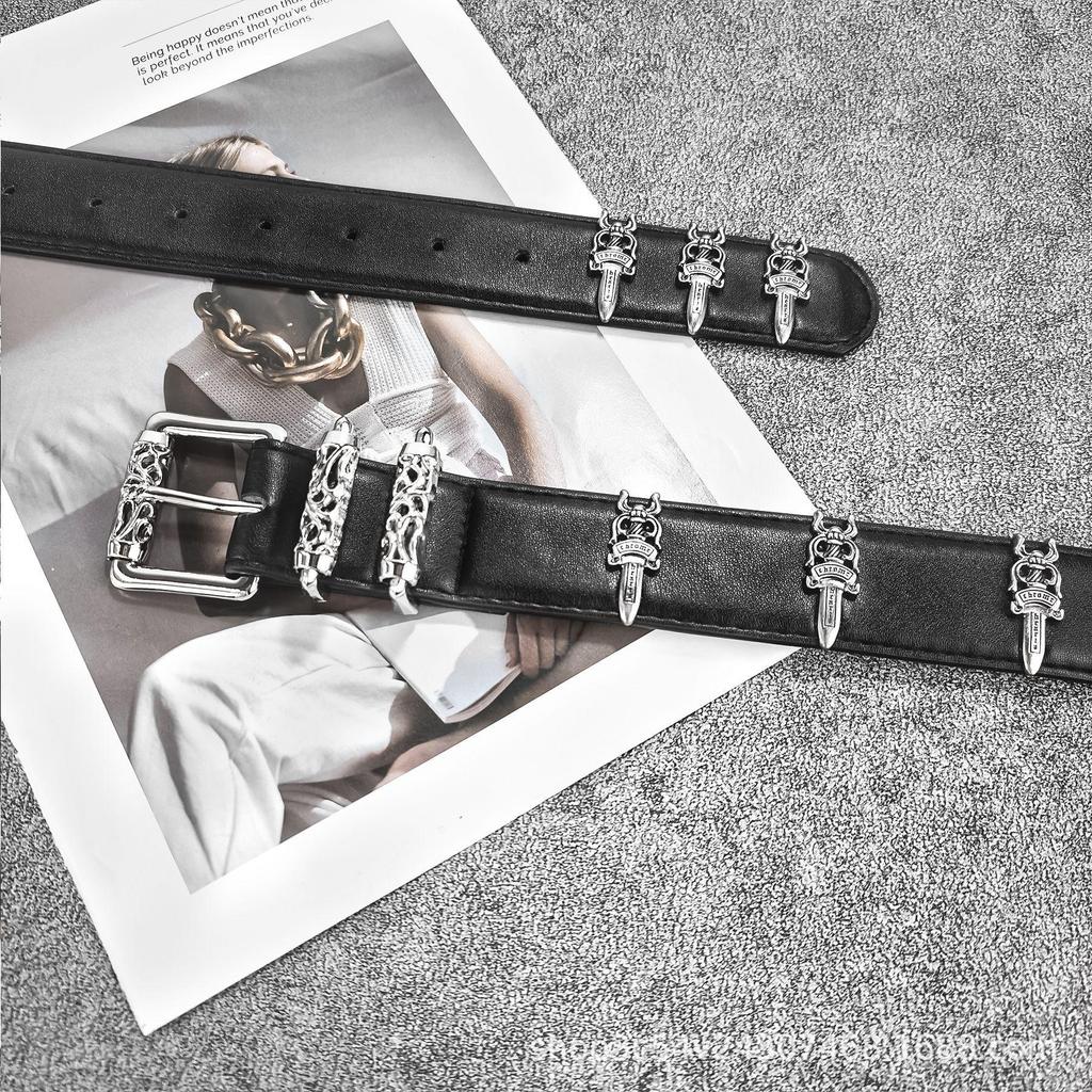 Unisex Retro Metal Sword Buckle Belt – Trendy, Versatile, and Niche Design