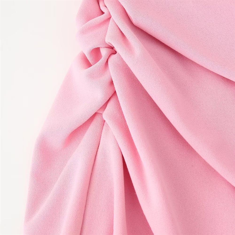 Cross-border Source 2025 Spring/Summer Women's Pleated Midi Slip Dress with Side Slit - Simple & Fashionable