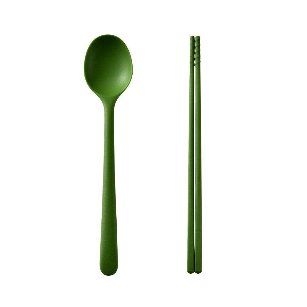 Kids' Portable Non-Slip Colored Silicone Chopsticks & Spoon Set