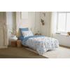 Complete Reversible Duvet Cover Set "Vanessa" 4 Pieces for Bed 90 X 190 Louise Blue