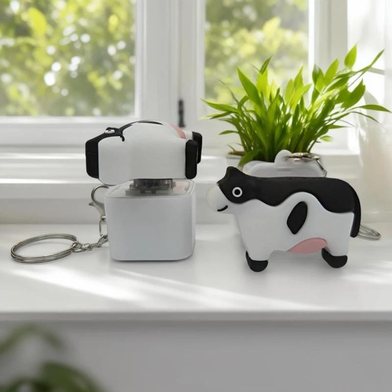 Cow Dog Stress Relief Luminous Sound Making Keychain Fun Prank Venting Abstract Idol Creative Cultural Gift Plastic Material
