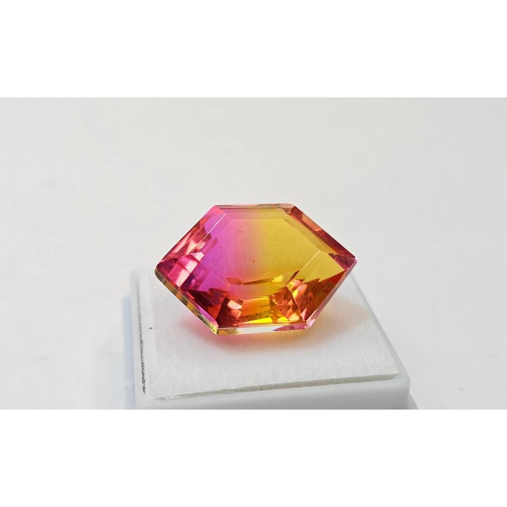 Certified Natural Tourmaline Bi-Color Fancy Cut 17-18 Ct Stunning Gemstone