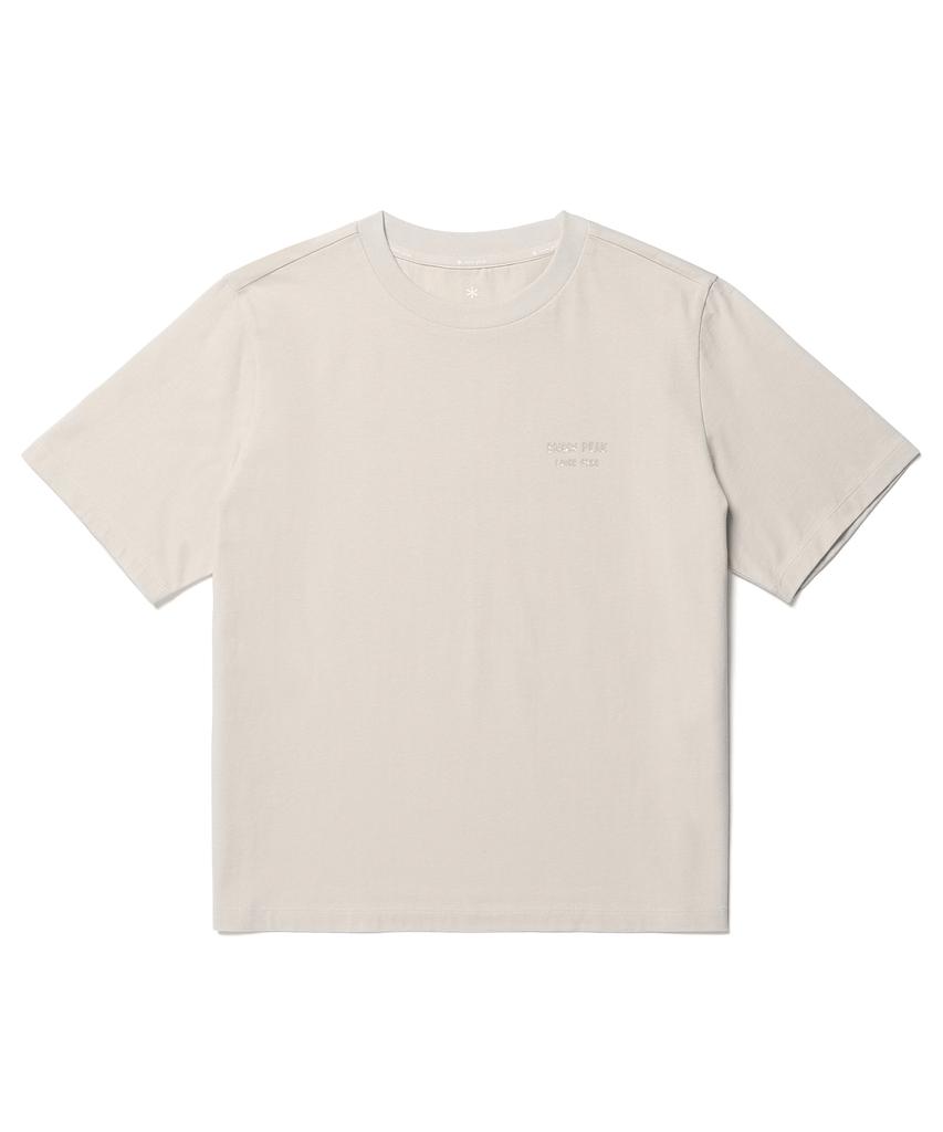 SNOWPEAK APPAREL Cotton Women'S Lettering Short Sleeve T-Shirt (S26Mwfts65) Light Beige