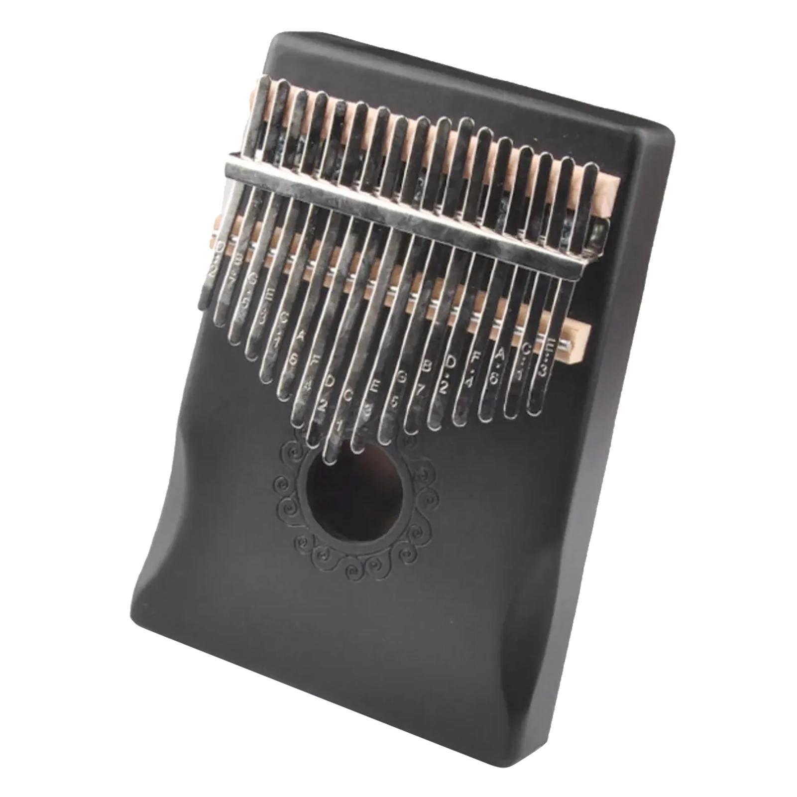 

Черная калимба с 17 клавишами и настроечным ключом, интересное портативное пианино с деревянным корпусом