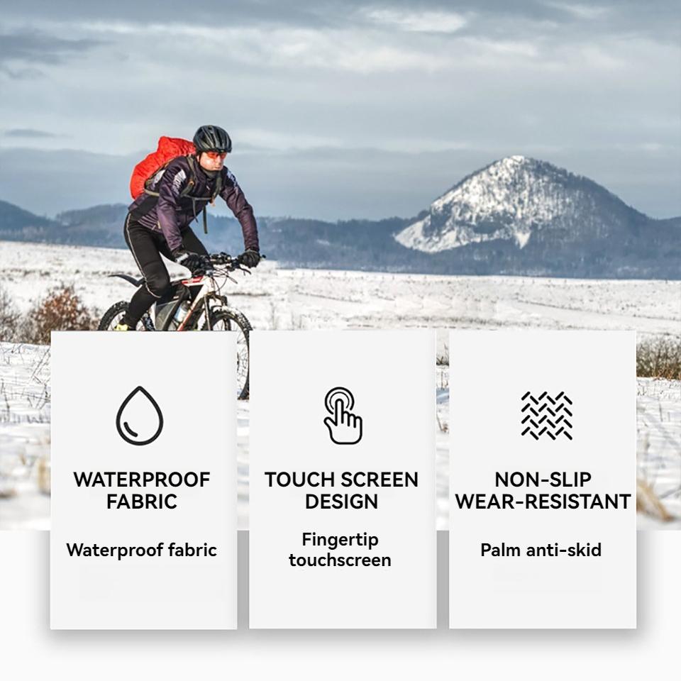 Loogdeel Winter Sports Gloves Warm Touch Screen Nonslip Fishing Motorcycle Cycling Gloves for Outdoor Running