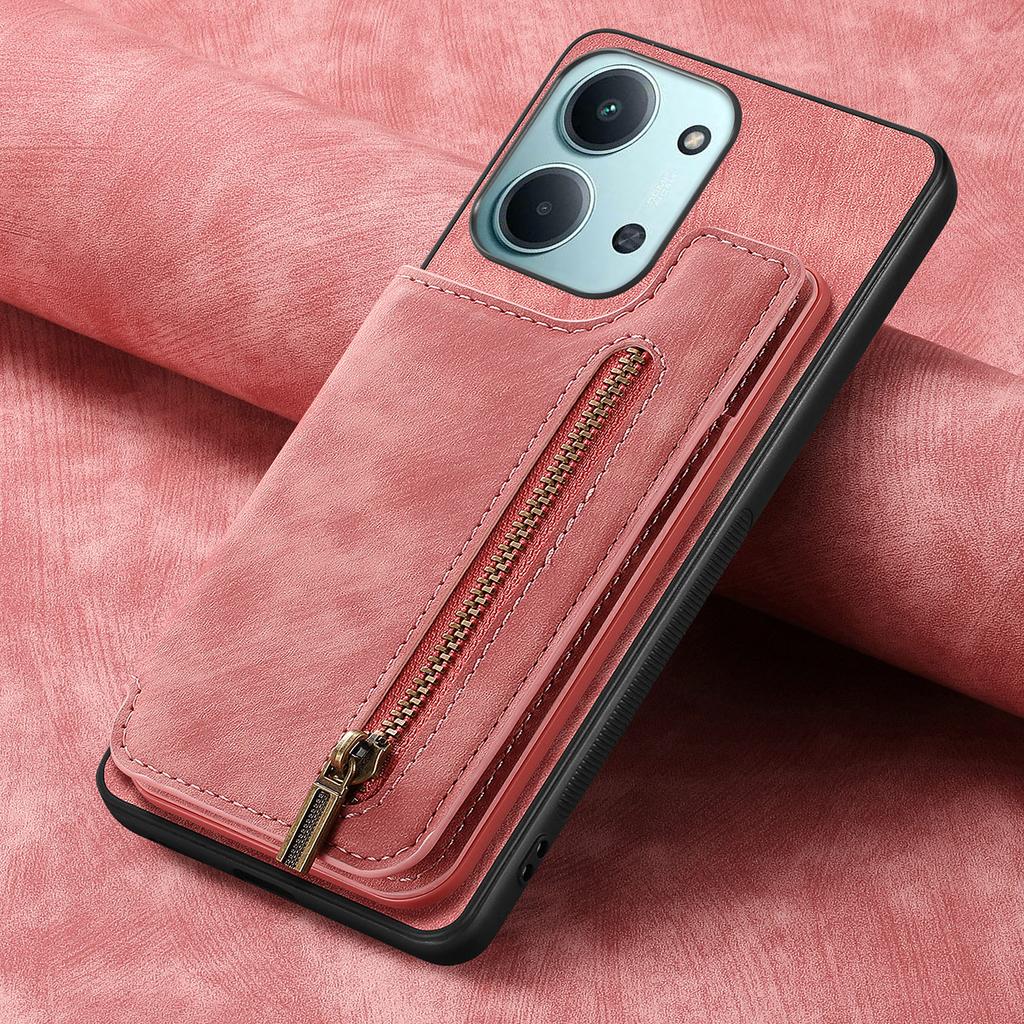 Phone Case For Xiaomi Redmi 15C 5G (EU) (173mm)/15C 4G (EU) (173mm) Retro Leather TPU Cover with Zipper Card Holder