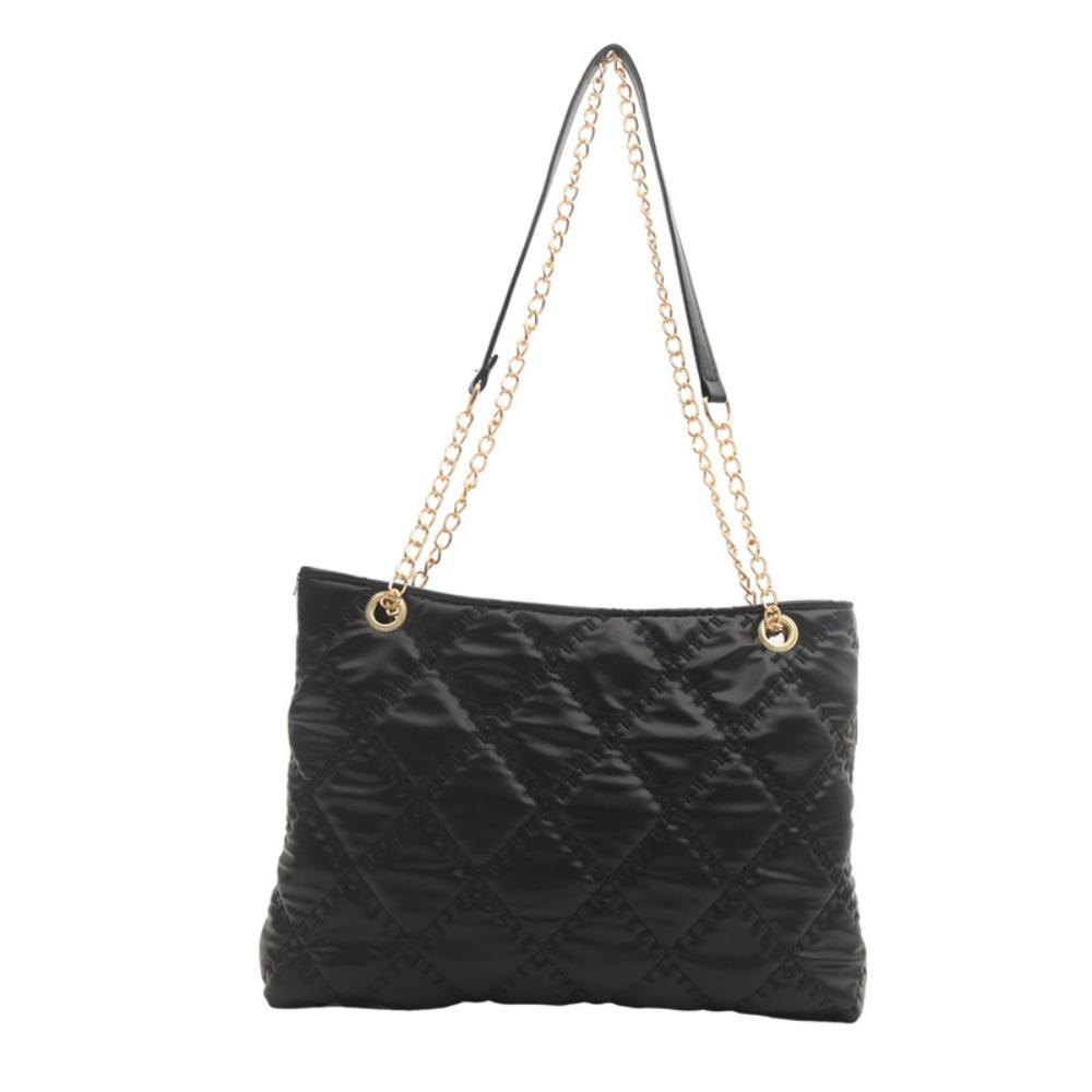 

Commuter Single Shoulder Crossbody Bag for Women Niche Design Diamond Check Color Foreign Air Chain Temperament Tote Bag белый