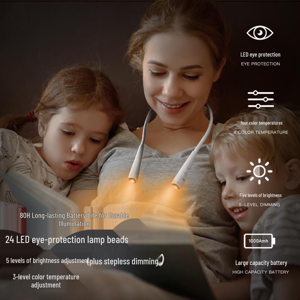 CE-Certified LED Neck Hanging Light for Night Running & Reading - USB Rechargeable & Eye Protection