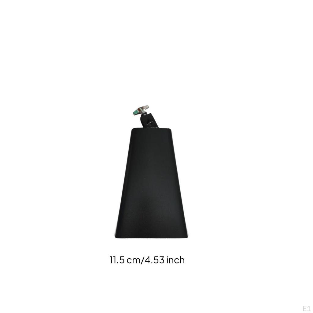 Cowbell with Clamp Metal Drum Trapezoid Percussion Accessory for Drummers, Percussionists,