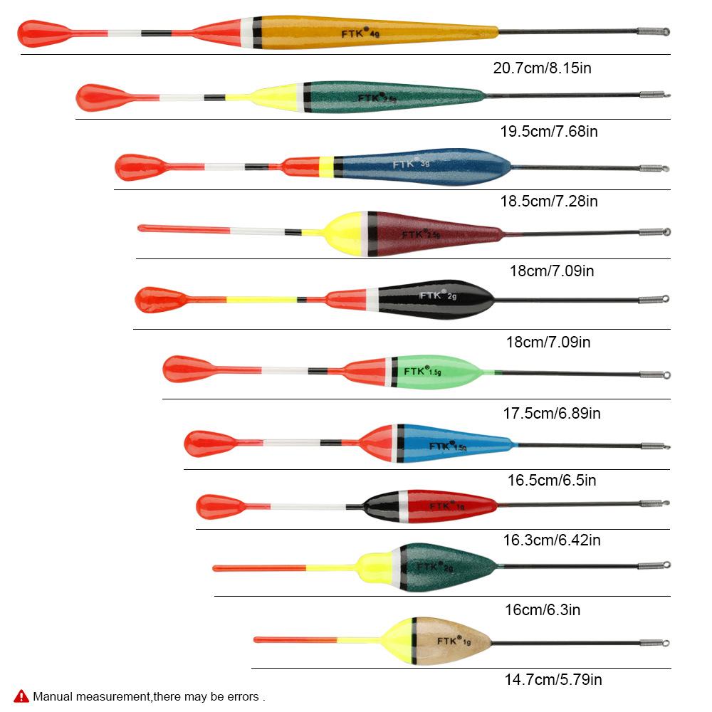 

Special for Rock Fishing and Long Casting Sea Fishing10Mixed Bal Fir Wood Fishing Float Thickened Eye-catching High Sensitivity a set