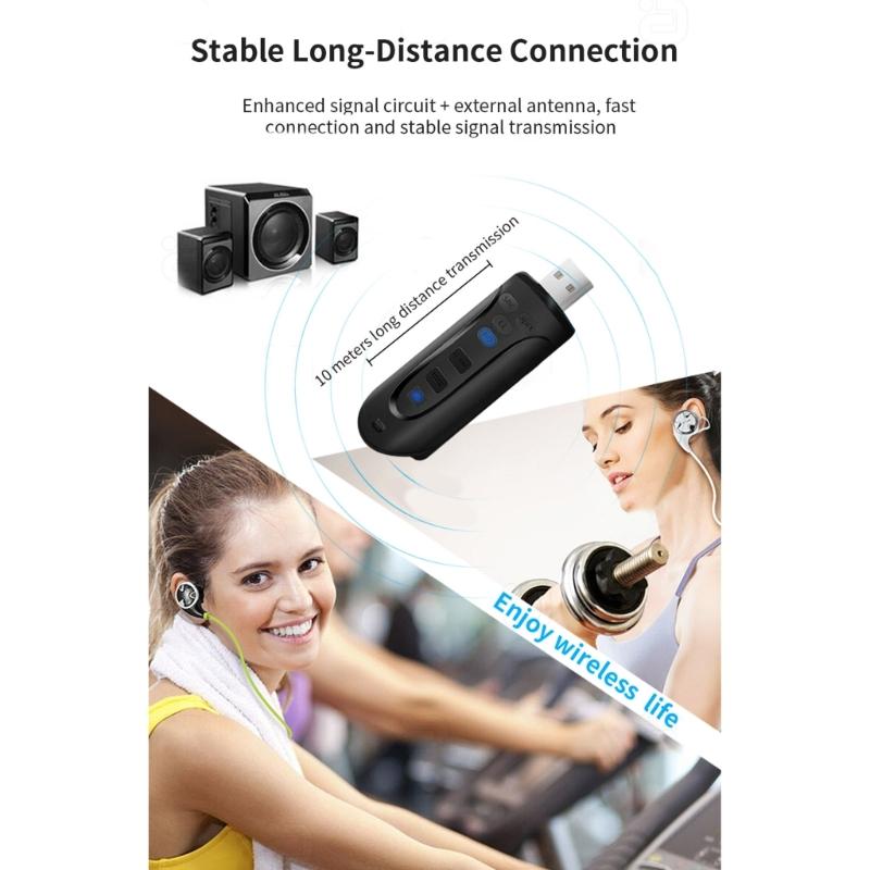 BT5.3 USB Wireless  Transmitter  Transmitter APTX/APTX-LL/APTX-HD/APTX Adaptive For Computer TV Car Speaker