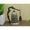 1Pc New Hot Selling Good Luck Feng Shui Ornament Home Decor Figurines Metal Bell Carved Dragon Buddhist Clock Home Decor Supply