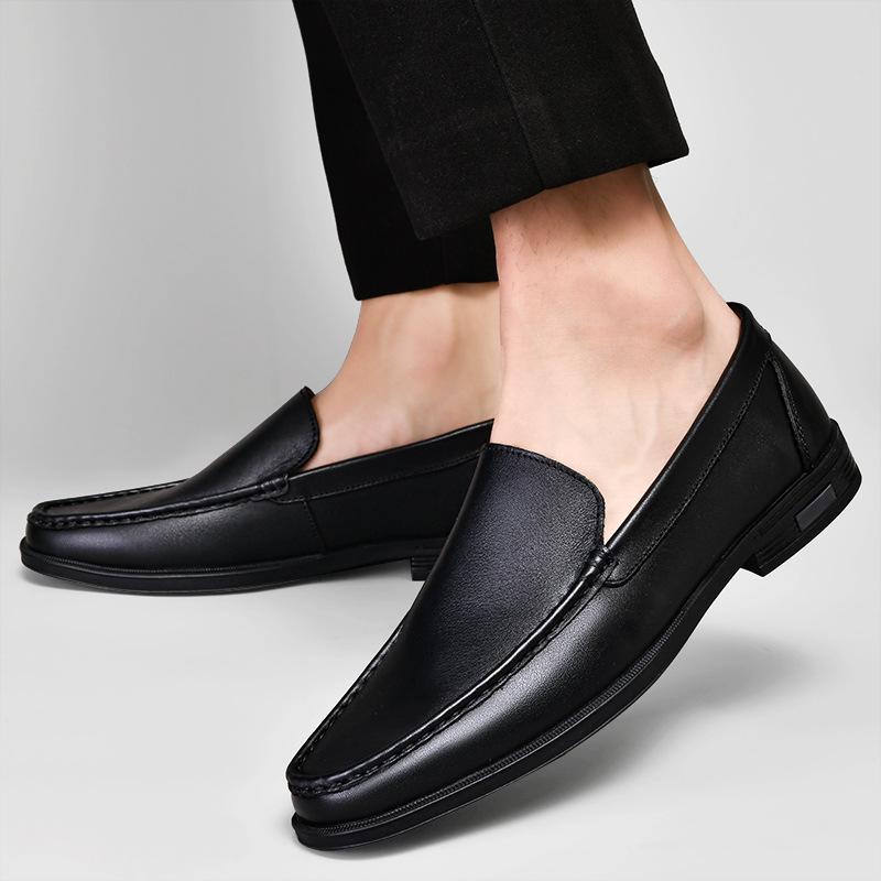 Herren Atmungsaktive Weiche Leder Slipper, Slip-On, Größen 37-46, Ideal für Mittelalte und Ältere