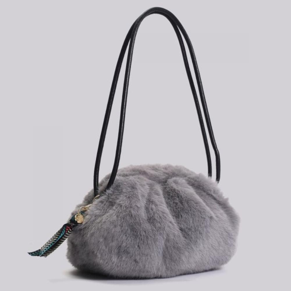 Lala Fur Clutch Crossbody Bag   Ivory  Lala2f140 