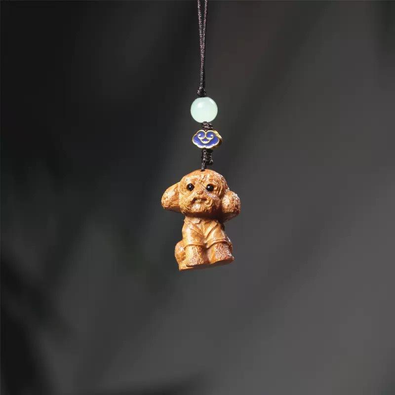 Cliff Cypress Zodiac Wood Carving Pendant Keychain