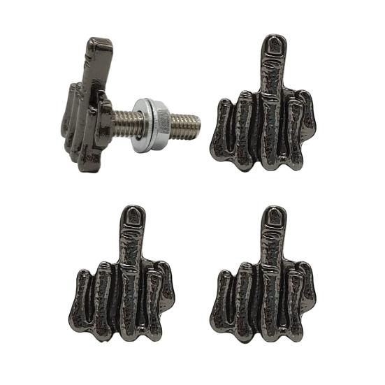 

4 шт. винты для номерного знака среднего пальца универсальные M6x18 мм металлические болты для мотоциклов и автомобилей с гайками противоугонные нержавеющие крепежи для автомобильного бампера