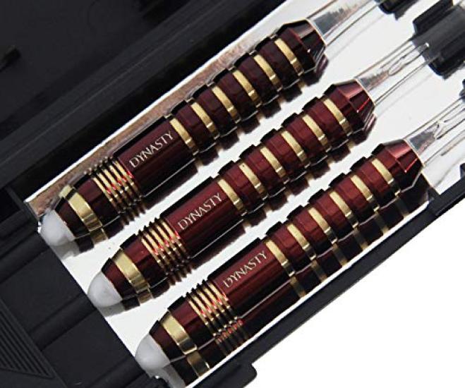 Dynasty BRASS SET Wine Red Ten Wine Red Brass Dart Barrels "TEN"
