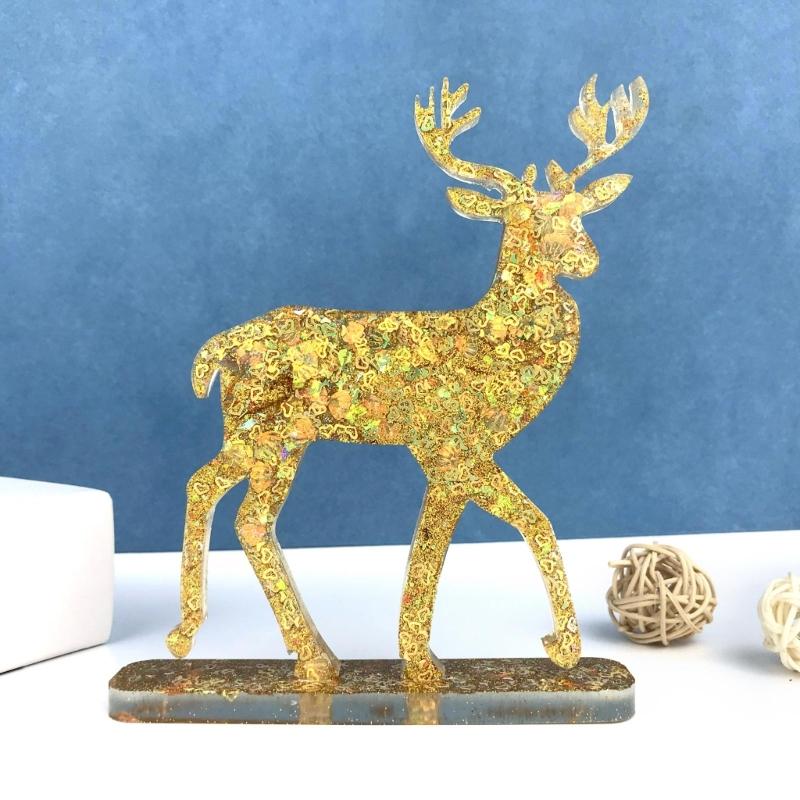 Christmas Deer Resin Silicone Mold Deer Ornaments Epoxy Resin Mold for Casting Car Home Decorations Christmas Supplies