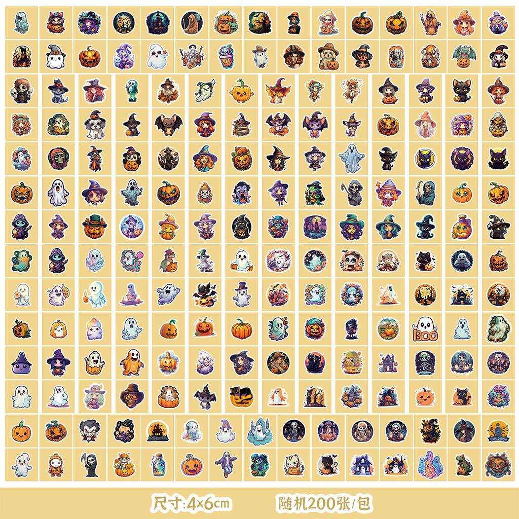 50/100 Halloween Stickers Mobile Ticket Waterproof Decorative Stickers Children's DIY Hand Account Stickers