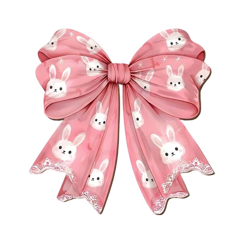 

Easter Bows Wooden Hanging Signs Bows Wall Hanging Preppy Wall Art Bowknot Welcome Door Hanger for Room College Dorm