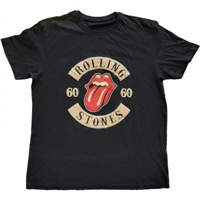 The Rolling Stones Unisex Adult Sixty Biker Suede T-Shirt