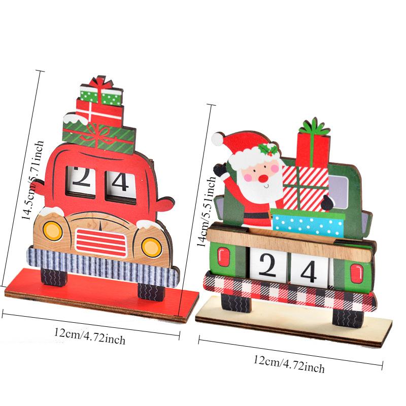 Christmas, Painted, Wooden, Creative DIY Calendar Ornaments, Children's Assembled Gifts, Christmas Decorative Ornaments
