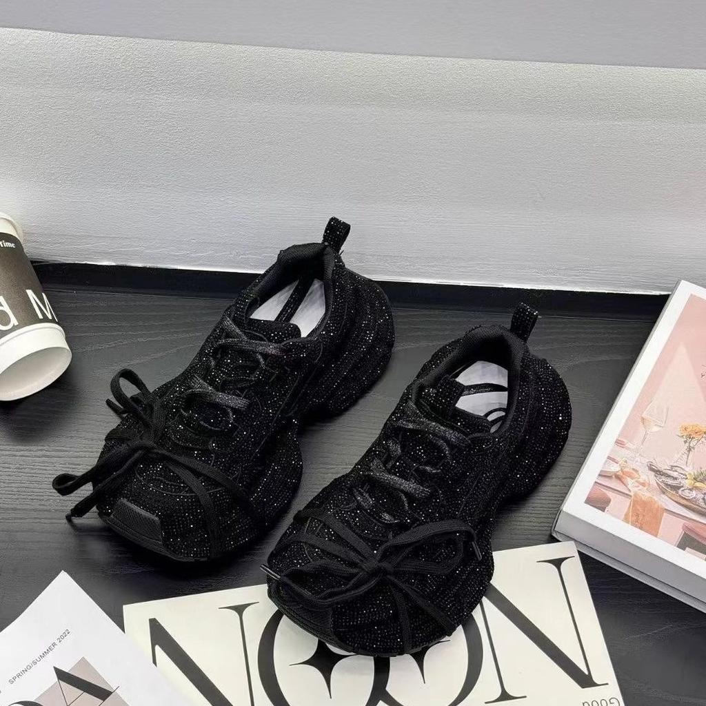 European goods full of diamond dad shoes for women in the spring and autumn of 2025, the new platform-soled sports fried street sports and leisure sho