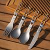Titanium Spoon Spork Ultralight Portable Cutlery Foldable Handlle Tableware for Outdoor Camping