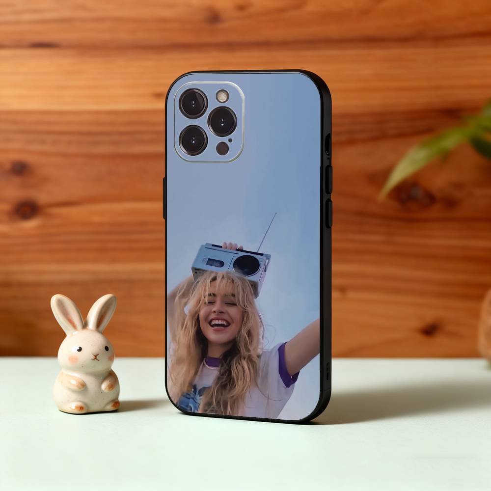 

S-Sabrina Carpenter Singer Phone Case For iPhone17 16 15 14 13 12 11 Pro Max Plus,5G Soft Black Case iPhone15