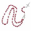 Crossed Wood Necklace Pendant for Men Woman Wooden Beads Carved Long Rosary Catholic Necklaces Male Rose Sutra Jewelry